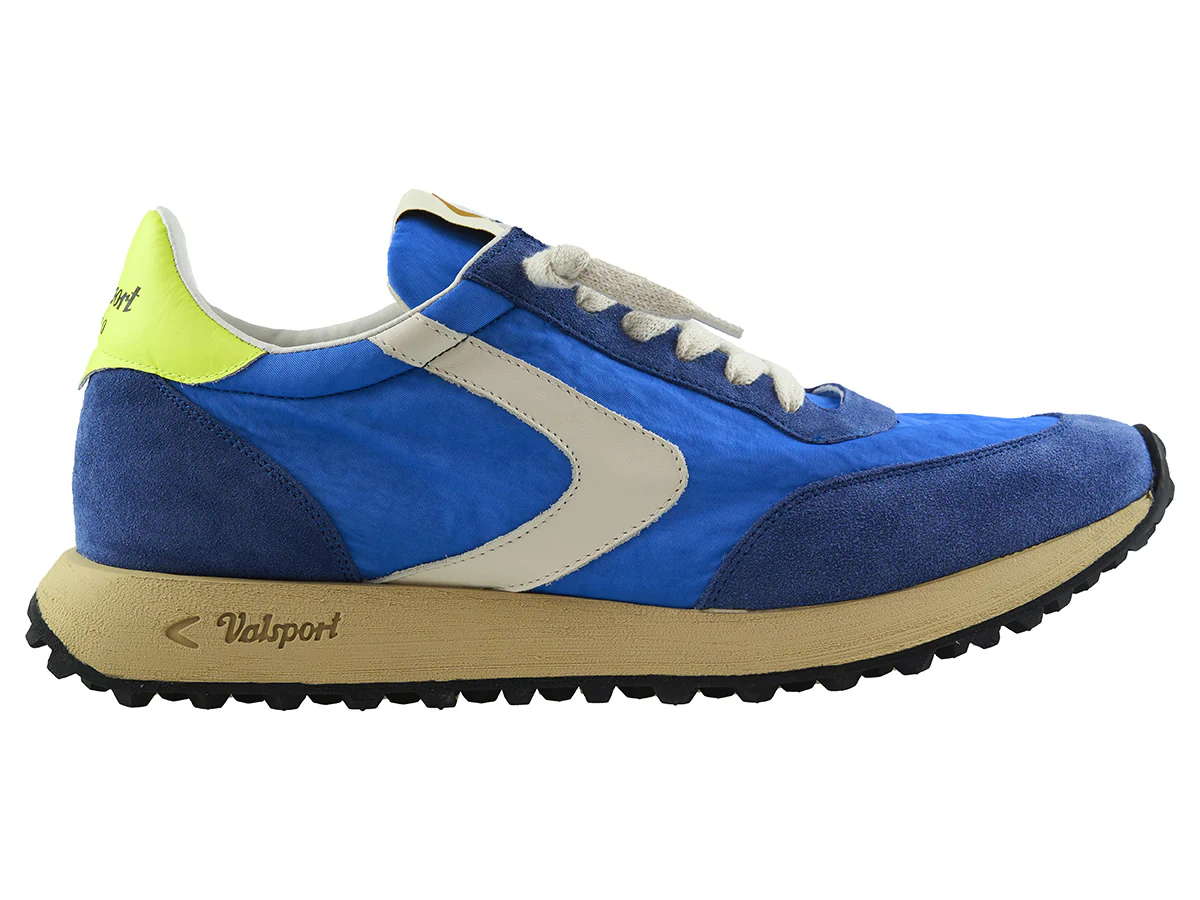 Valsport Scarpe Sneaker artigianali pelle Made in ITALY Start Run Nylon Vintage Royal
