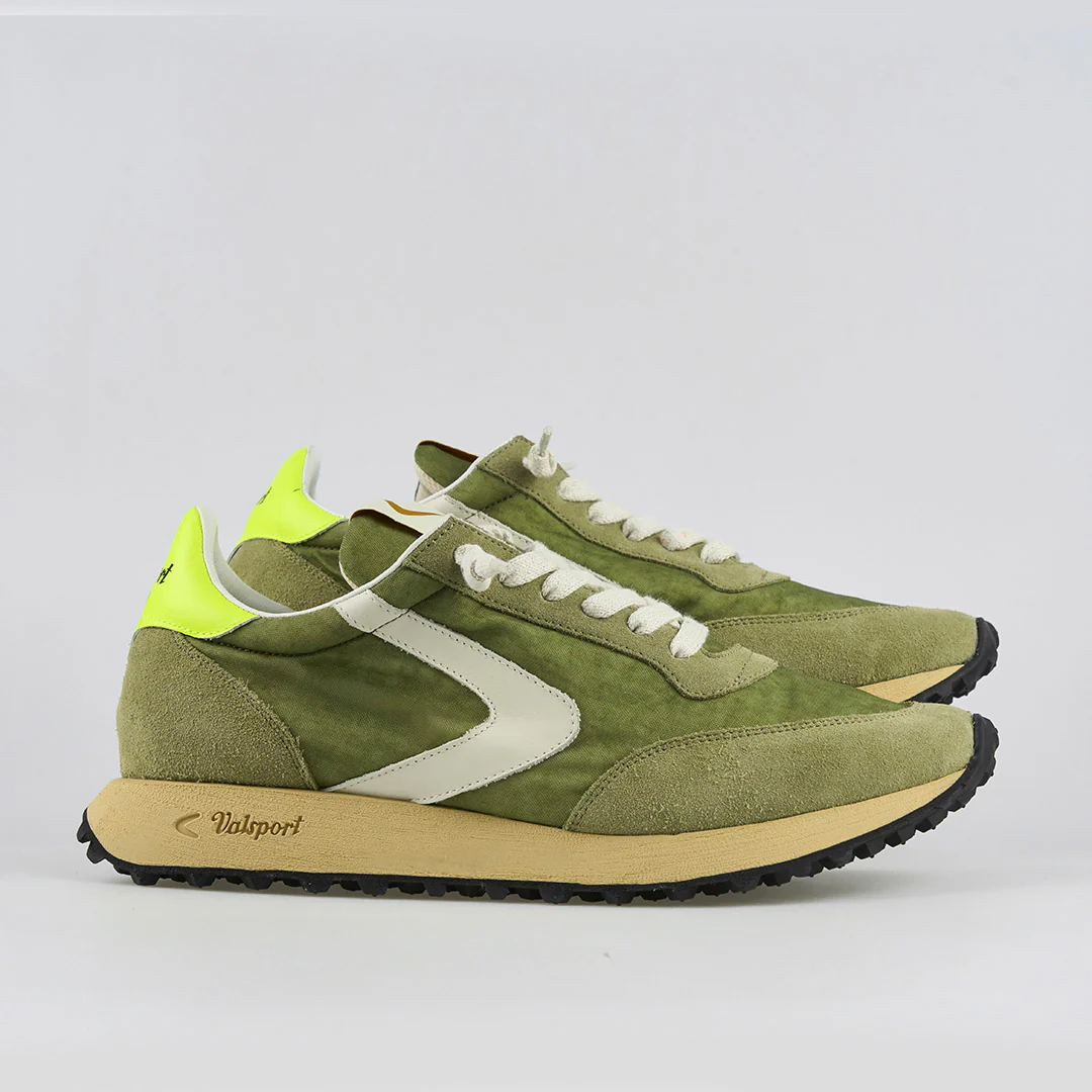 Valsport Scarpe Sneaker artigianali pelle Made in ITALY Start Run Nylon Vintage Olive - immagine 5