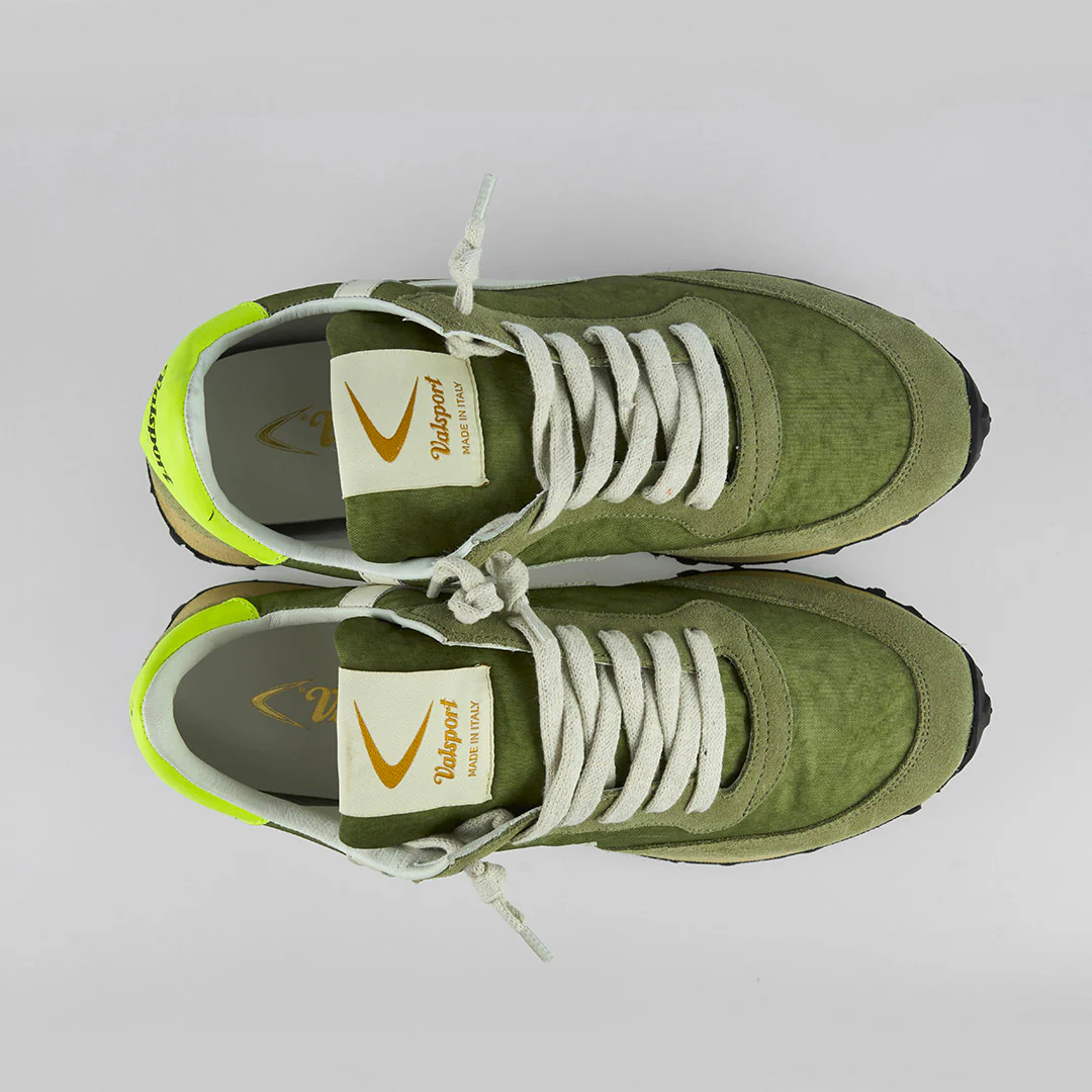 Valsport Scarpe Sneaker artigianali pelle Made in ITALY Start Run Nylon Vintage Olive - immagine 3