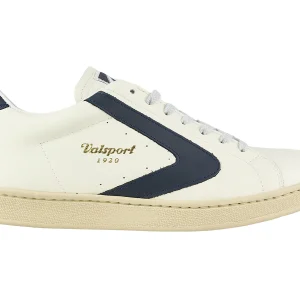 Valsport Sneaker artigianale bassa Tournament Classic In Pelle Bianco Blu Uomo