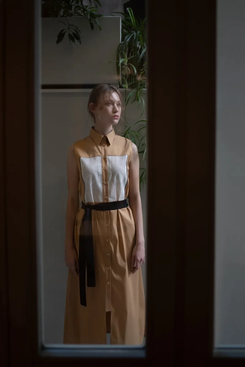 Vestito chemisier lungo TYCHE GOLD - immagine 3