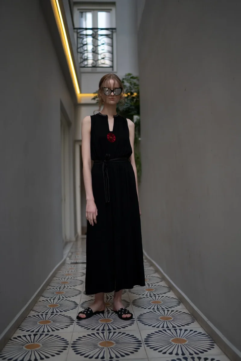 Vestito nero lungo HERA - immagine 4