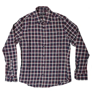 CAMICIA UOMO IN COTONE A QUADRI BLU ROSSO - WOCAM0626 3969