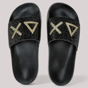 SANDALI DONNA STRASS NERO