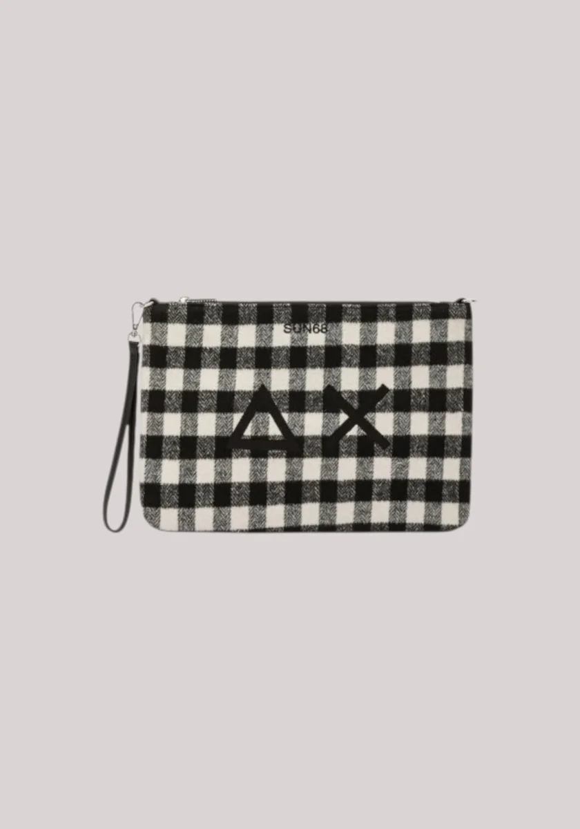 POCHETTE DONNA TARTAN NERO