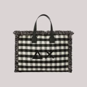 BORSA DONNA CALI MIDI TARTAN NERO