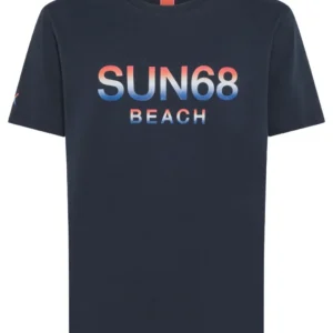 Sun68 Maglietta Manica Corta Big Logo Blu