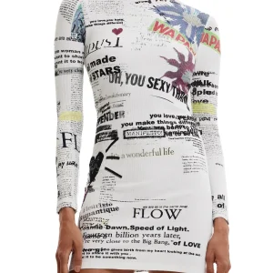 Desigual Vest Wapas Vestito Corto Bianco Donna