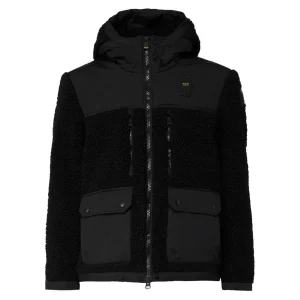 Blauer giubbotto con cappuccio teddy e montone uomo wilcock