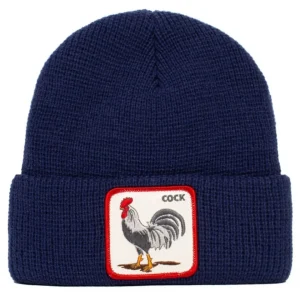 Goorin Bros. Cappello Beanie Hat Cuffia Con Patch Frontale E Logo Su Lato Blu Unisex