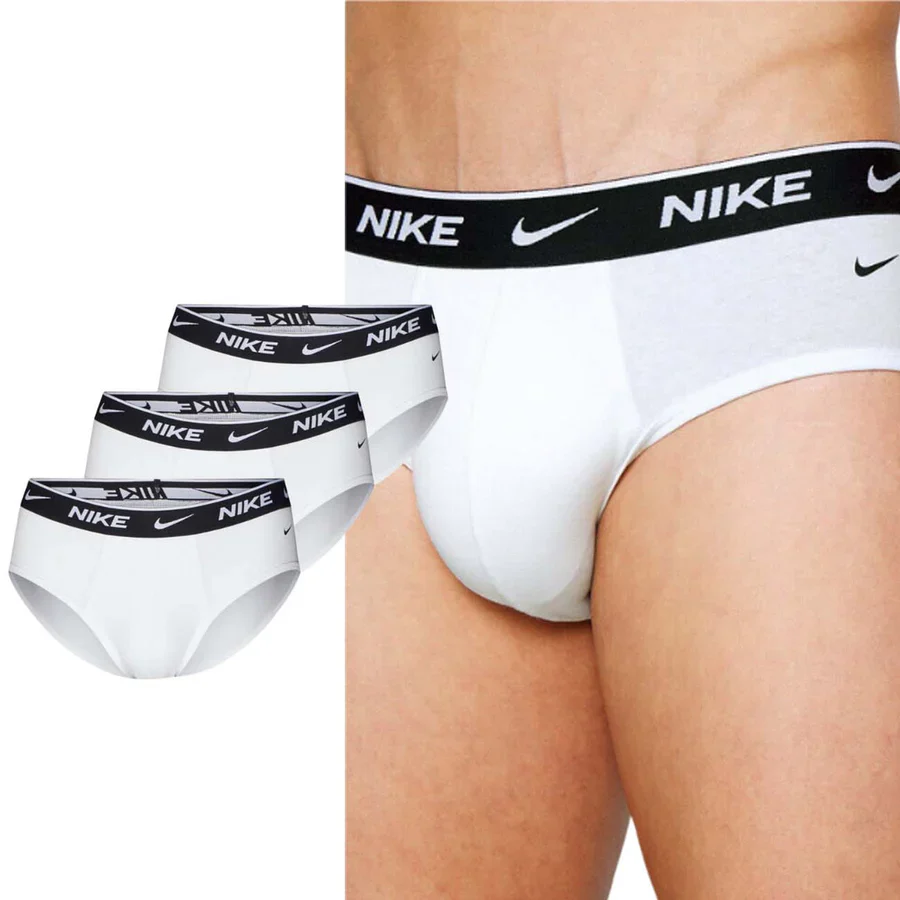 Nike 3 set Slip everyday cotone leggero elastico con logo 0000KE1006-100 BRIEF 3PK - immagine 5
