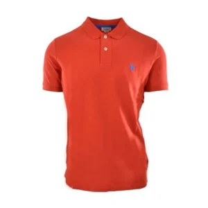 U.S. Polo Assn. Maglietta Polo King in Cotone Rosso con Logo Azzurro