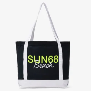 Sun68 Tote Bag Cabardine Blu Cotone