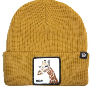 Goorin Bros. Cappello Beanie Hat Cuffia Con Patch Frontale E Logo Su Lato Marrone Unisex