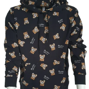 Moschino Underbear Felpa con Cappuccio Design Orsacchiotto Cotone Blu Scuro