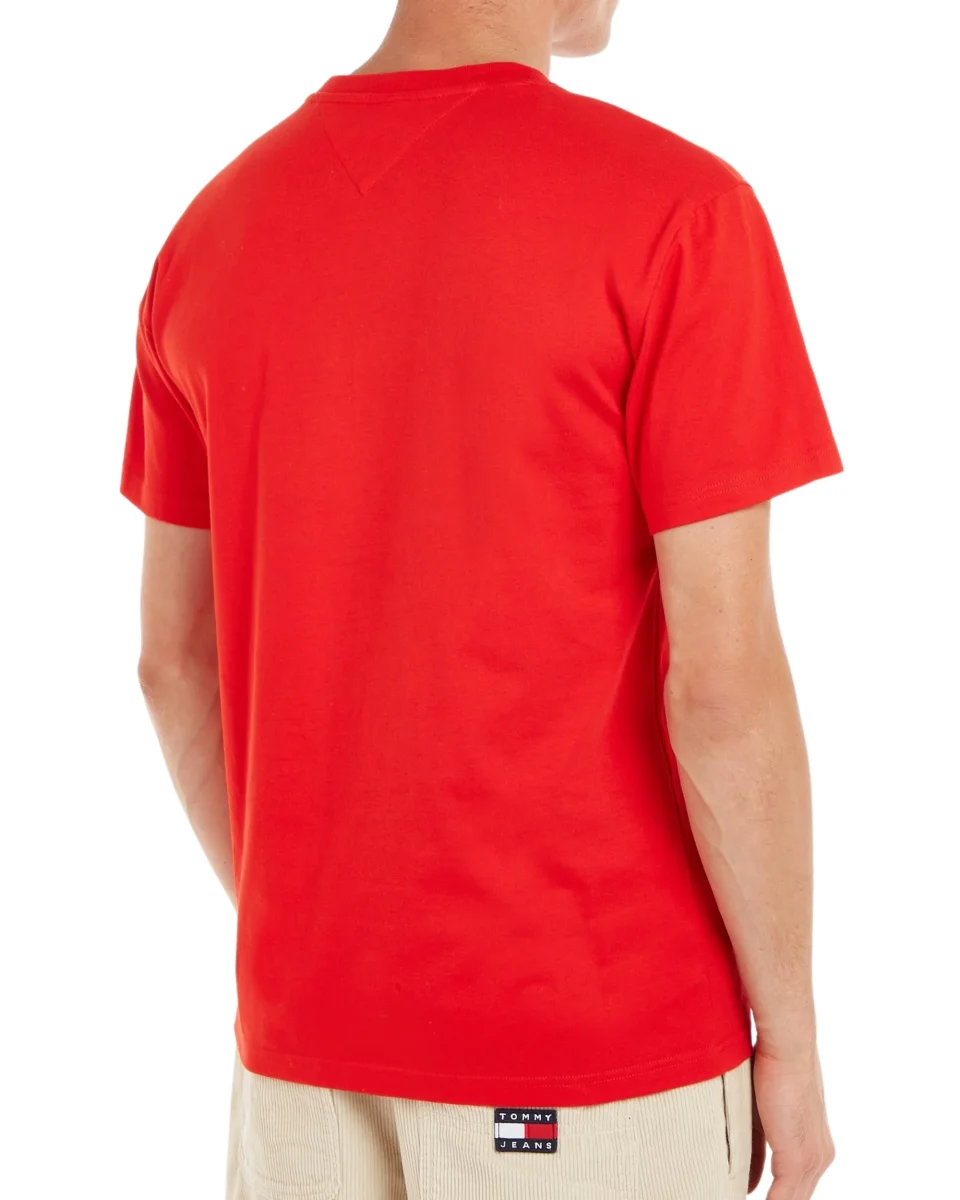 Tommy Jeans T-Shirt TJM Classic Linear Cotone Rosso - immagine 3