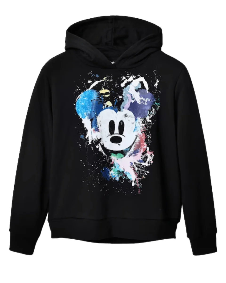 Desigual Woman Sweat "mickey Splash" Nero Donna