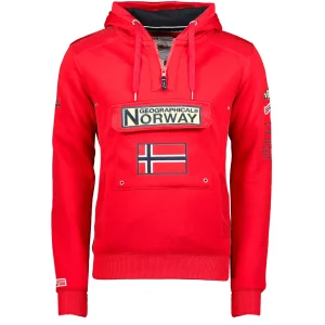 Geographical Norway Felpa Gymclass Cappuccio Rosso Uomo