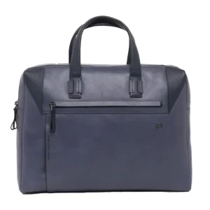 Piquadro Cartella Porta Pc 15.6 " con Due Manici Realizzata in Pelle Blu Uomo