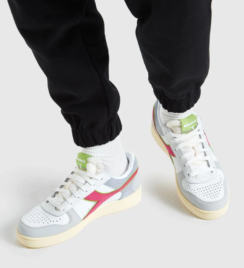 Diadora Sneaker Magic Basket Low WN in Pelle Bianco - immagine 3