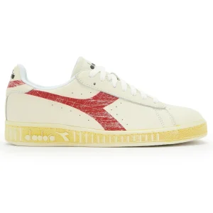Diadora Sneakers Game L Low Retro in Pelle Bianco Rosso