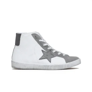 D-red Sneakers Alta Apertura Zip Grigio Donna