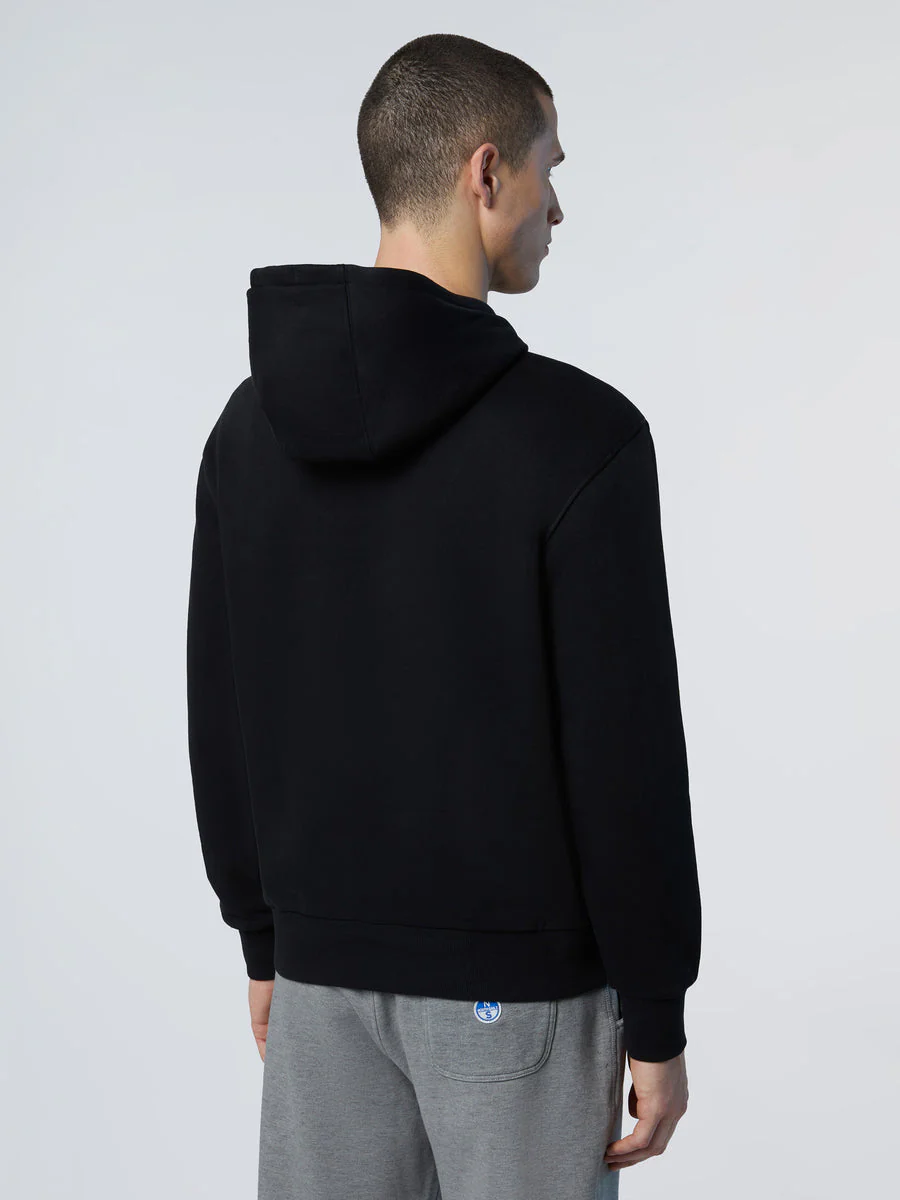 North Sails Felpa manica lunga girocollo Hoodie SWEATSHIRT Big Logo 691094 black nero - immagine 5