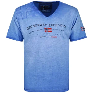 Geographical Norway Maglia Manica Corta Blu Uomo