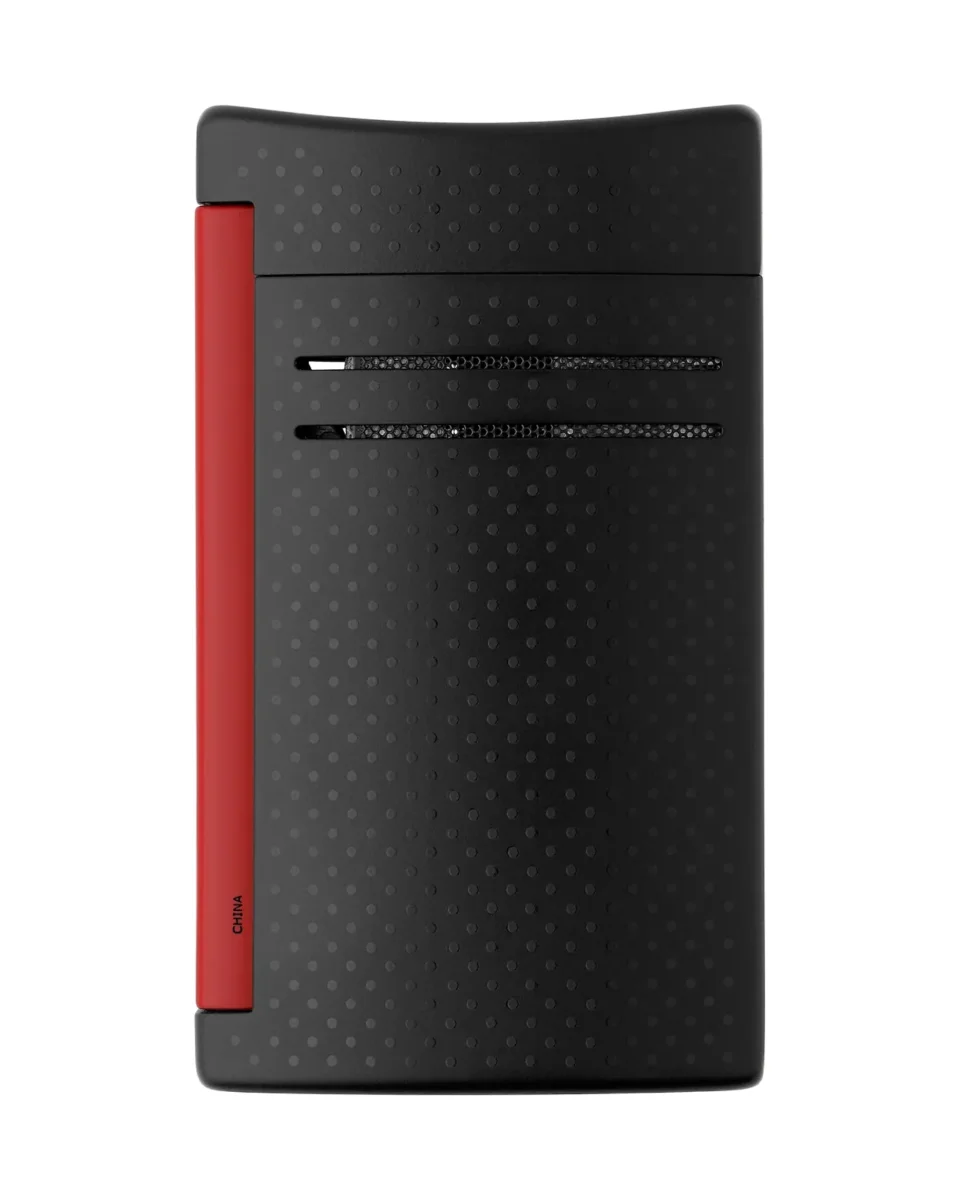 S.t.dupont Accendino Maxijet Fiamma Potente Antivento Ricaricabile Nero Rosso 020160N - immagine 3