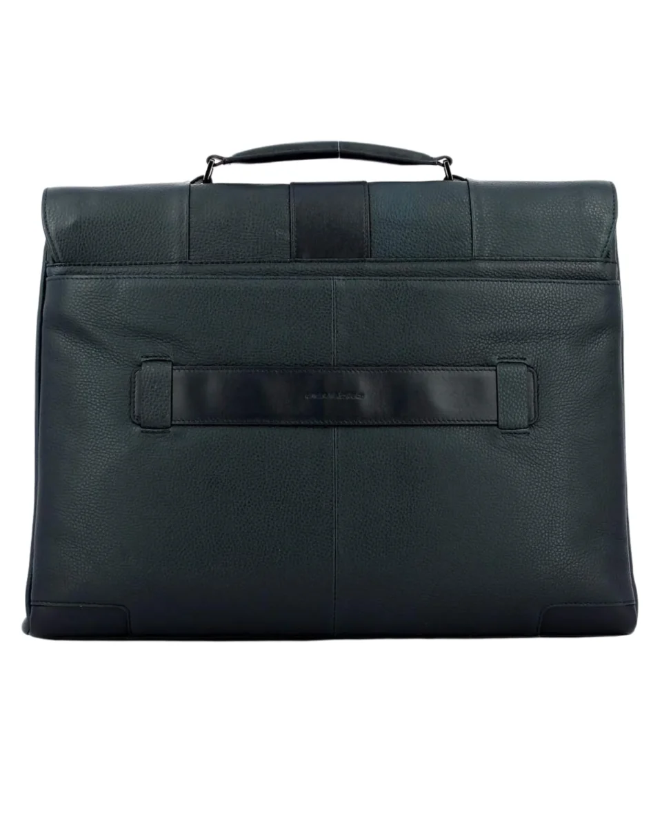 Piquadro Sottile Cartella A Mano Unisex Realizzata In Pelle Blu Uomo - immagine 4