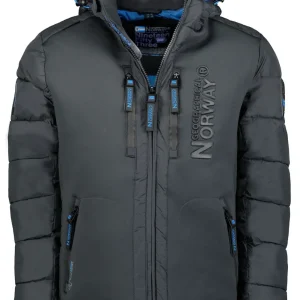 Geographical Norway Piumino Bomber Parka Outdoor Cappuccio Grigio Uomo Beachwood