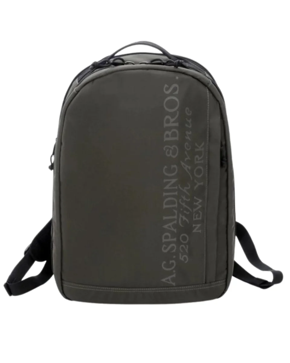 A.G. Spalding&Bros. Zaino Laptop Backpack Vertical Collection Nylon Verde Militare Uomo 309045
