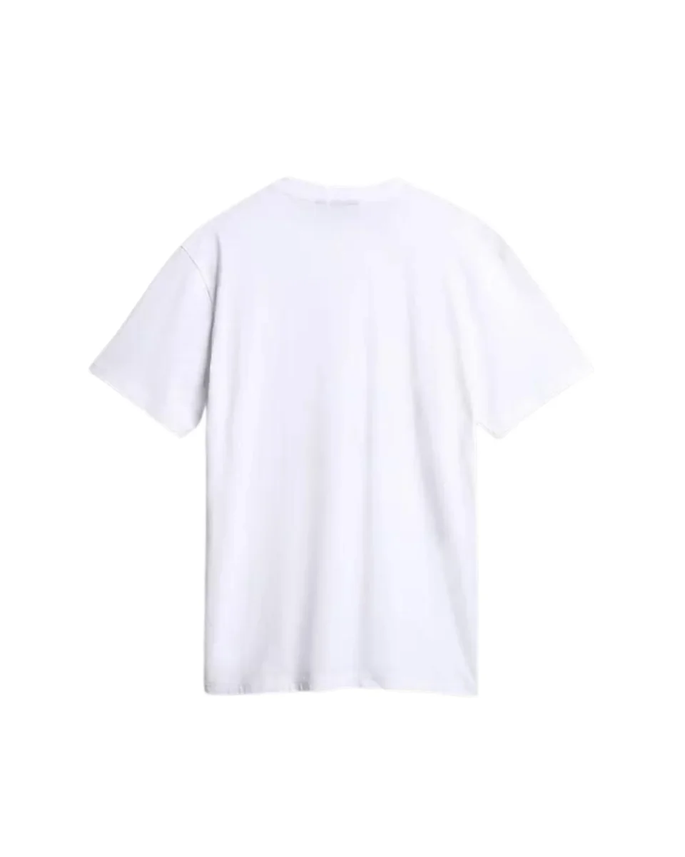 Napapijri T-shirt Cotone Manica Corta con Logo e Bandiera Norvegese Bianco - immagine 3