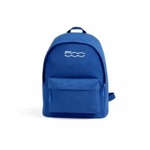 500 Fiat zaino tessuto tecnico 2 tasche con logo uomo donna AZZURRO