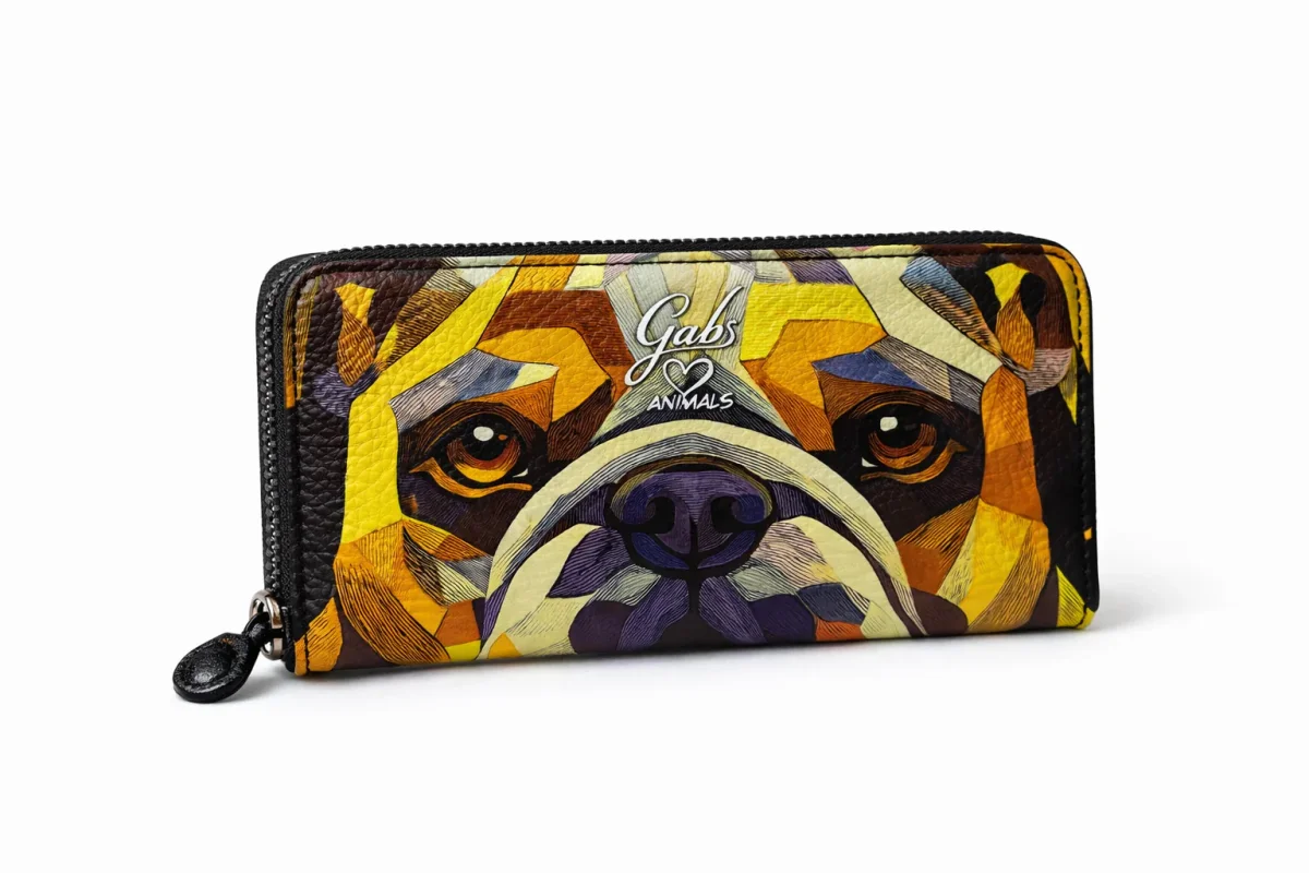 Gabs Portafoglio portamonete slot card zip around Pelle Gmoney17 Bull TRIP - BULLDOG GIALLO - immagine 3