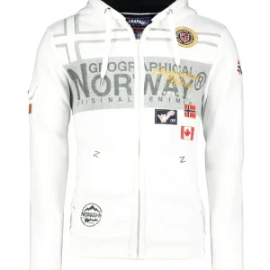 Geographical Norway felpa Garadock Cappuccio Misto Cotone Outdoor Bianco Uomo