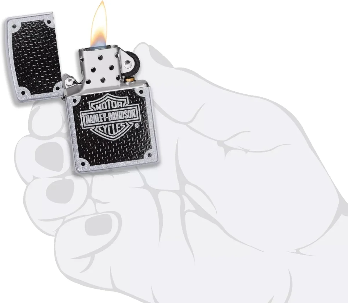 Zippo accendino Harley Davidson Antivento Ricaricabile Made In Usa Argento 24025 - immagine 4