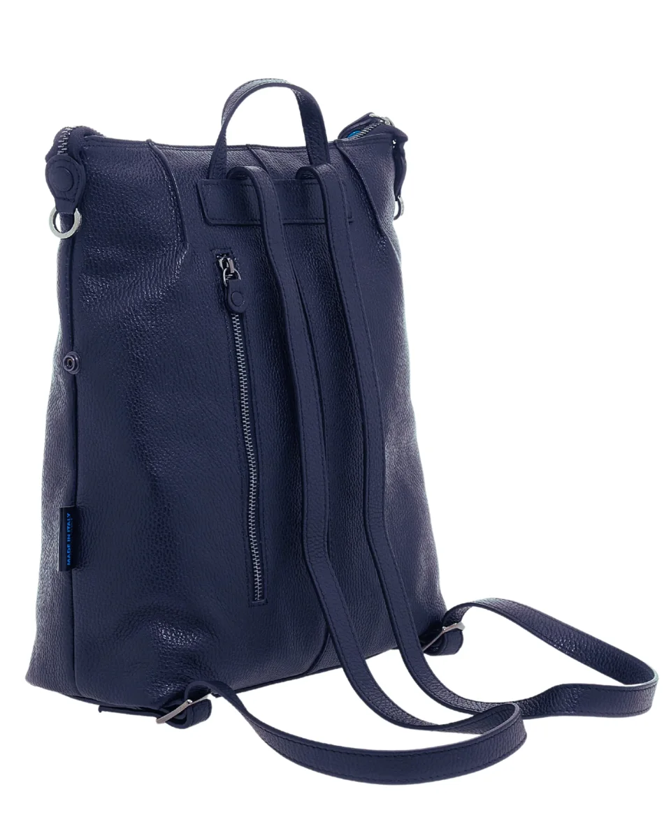 Gabs Zaino Grande con versione Borsa Shopper 100% Pelle Opaco Blu Inchiostro - immagine 3