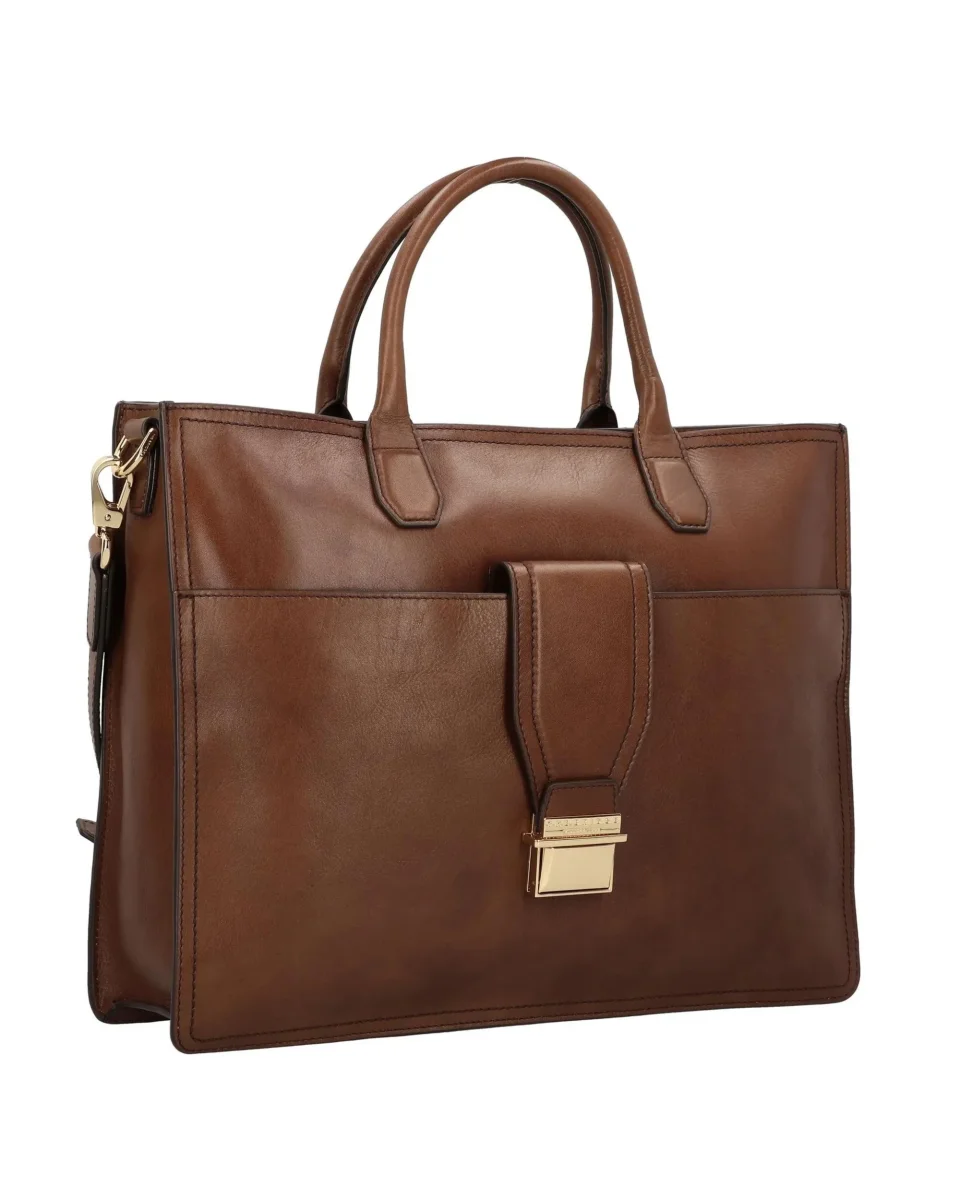 The Bridge Messenger Da Lavoro In Pelle A Due Manici Marrone Unisex - immagine 4
