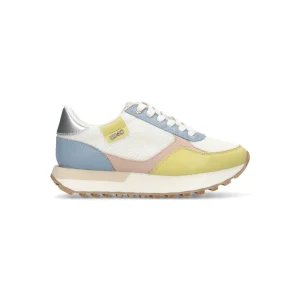 Liu jo scarpe donna sneakers Evelyn pelle Bianco/Azzurro/Giallo