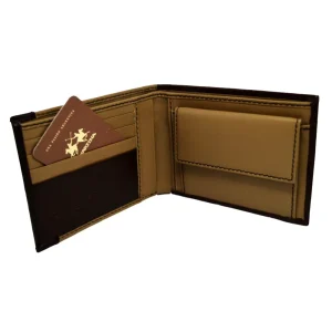 La Martina Portamonete Porta Banconote Carte Marrone Uomo