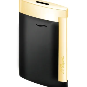S.t.dupont Accendino gas Slim 7 Fiamma Potente Antivento Ricaricabile Nero oro 027708