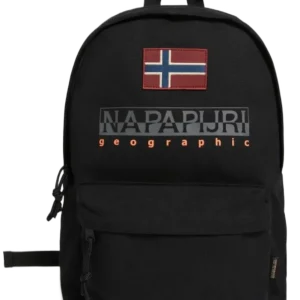 Napapijri Donna Unisex Zainetto Backpack Robusto Cotone Logo Nero Uomo