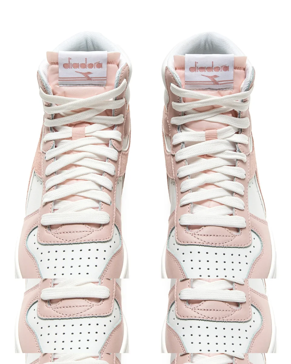 Diadora Sneakers Alta Magic Basket Pelle Rosa - immagine 4