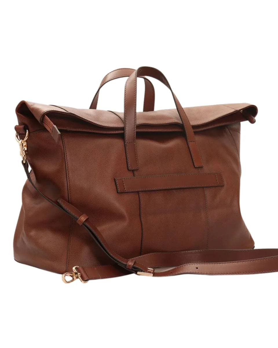 The Bridge Borsone da Viaggio Duffle Bag In Pelle Marrone Unisex - immagine 4