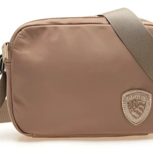 Blauer Borsa Camera Bag Mine01 Logo Scudetto con Strass Marrone Kaki Donna