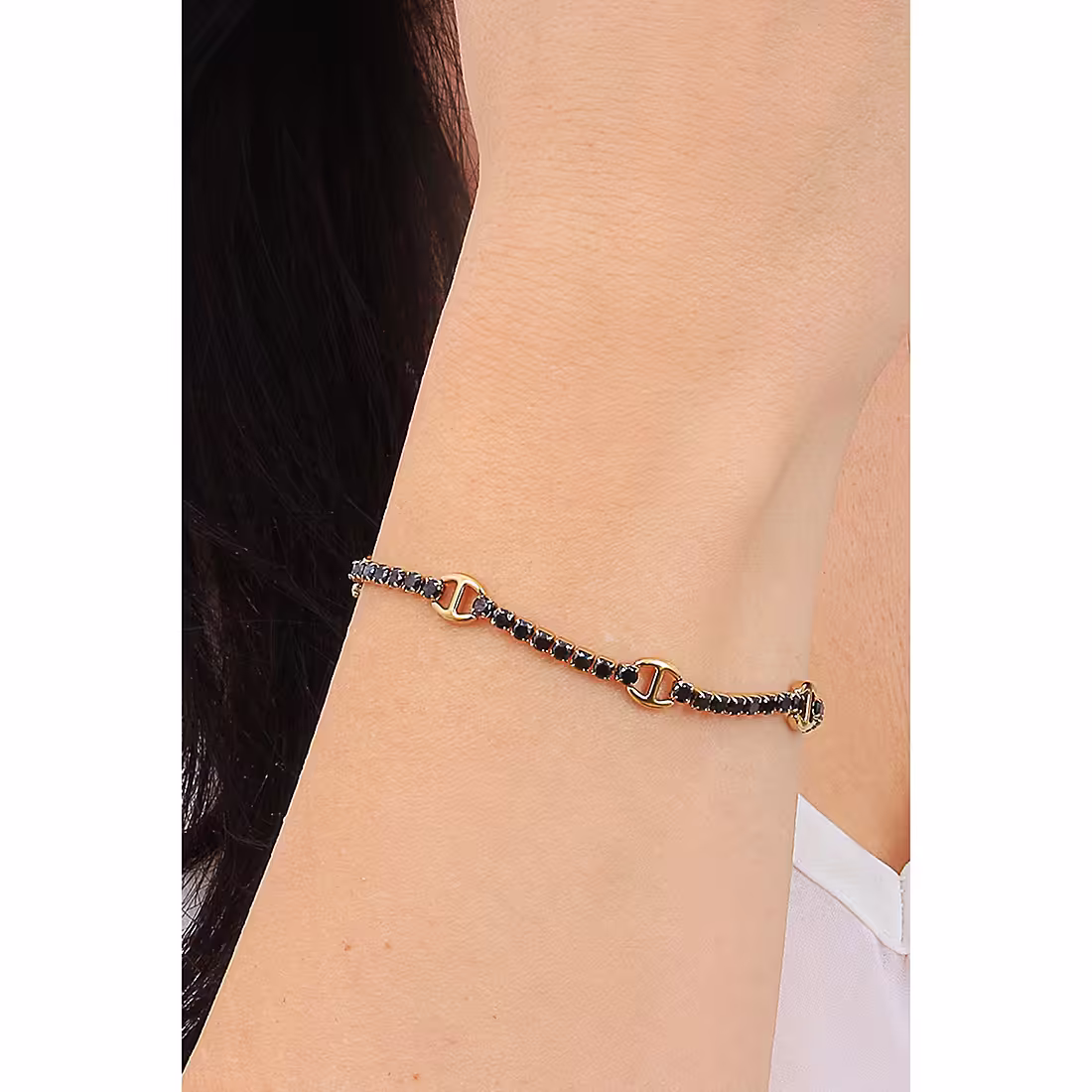 Brosway Bracciale Tennis Acciaio Simbolo lucchetto Collezione Desideri oro nero BEI079 - immagine 3