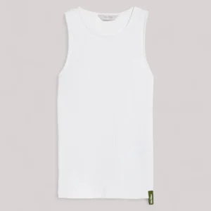 TOP DONNA SMANICATO BIANCO