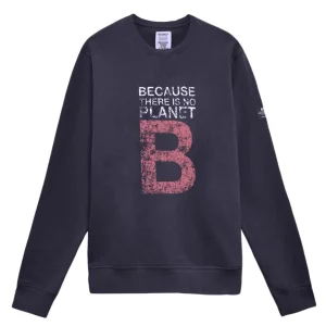 Ecoalf Maglia Cotone con Manica Lunga e Stampa Frontale Blu