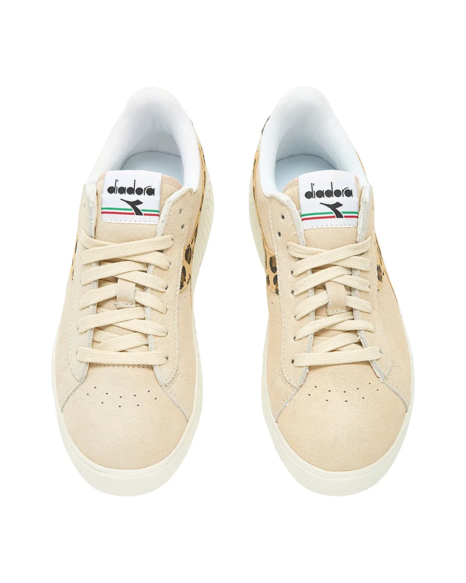 Diadora Sneakers Game Step Suede Animalier Bianco in Pelle Scamosciata - immagine 3